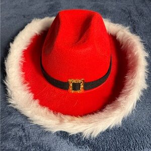 Red and White Women's Fedora Hat